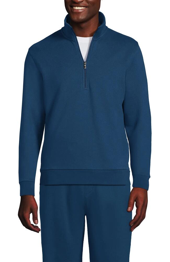 Lands' End Long Sleeve Serious Sweats Half Zip Mock Sweatshirt in Evening Blue Cover