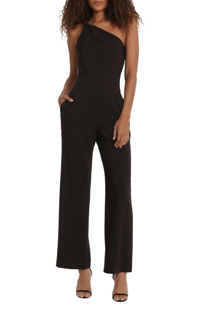 DONNA MORGAN FOR MAGGY Twisted One-Shoulder Jumpsuit in Black Cover