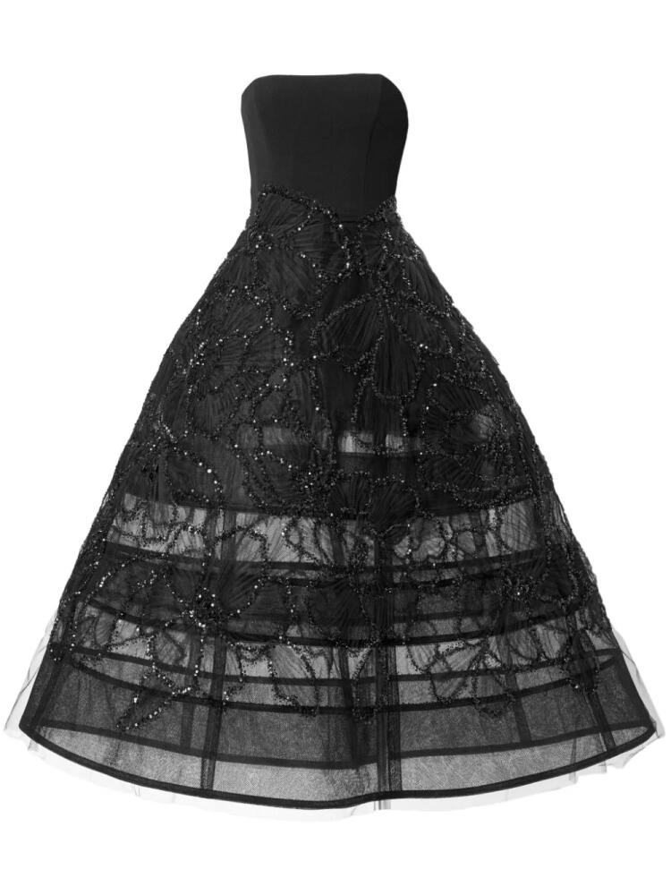 Carolina Herrera embroidered strapless dress - Black Cover