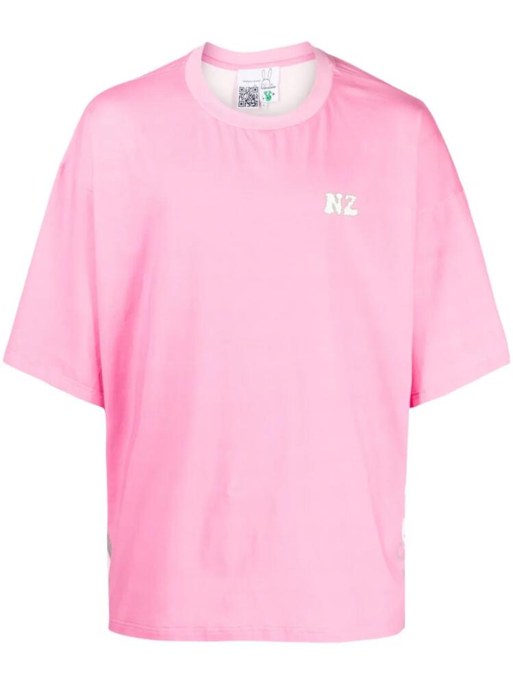 Natasha Zinko logo-print cotton T-shirt - Pink Cover