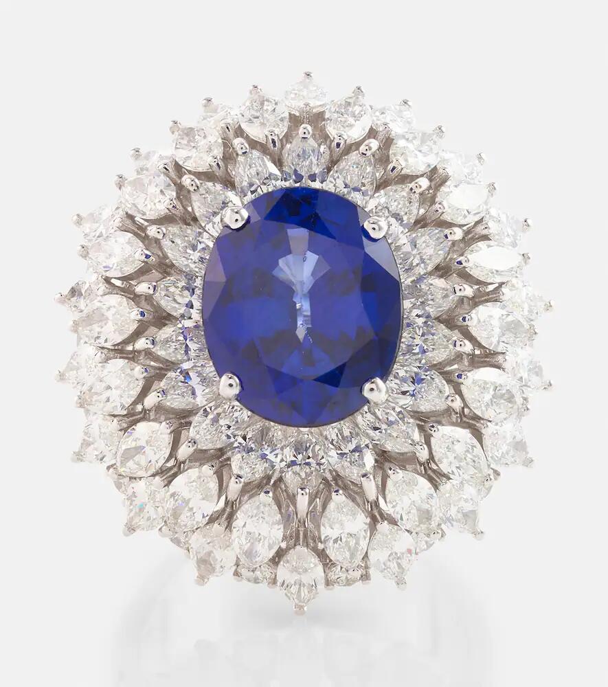 Yeprem Reign Supreme 18kt white gold ring with sapphire and diamonds Cover