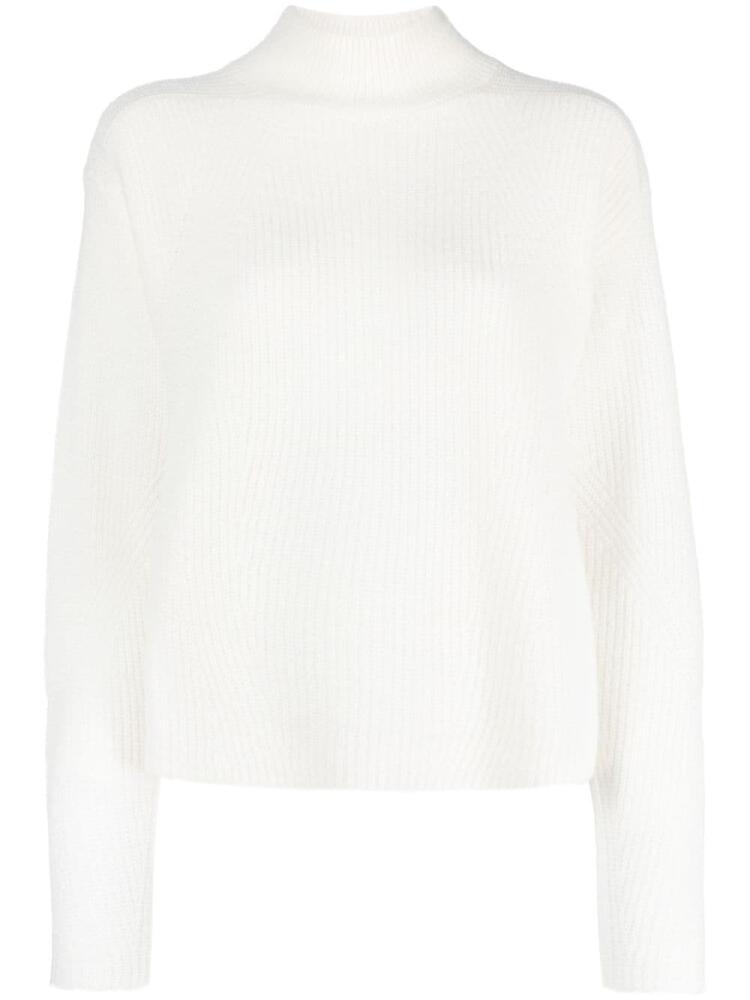 BOSS high-neck ribbed jumper - White Cover