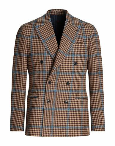 Mp Massimo Piombo Man Blazer Brown Virgin Wool Cover