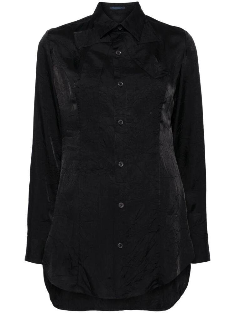 Yohji Yamamoto panelled crease shirt - Black Cover