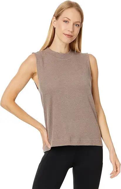 PACT Airplane Mock Neck Shell (Deep Taupe Heather) Men's Clothing Cover