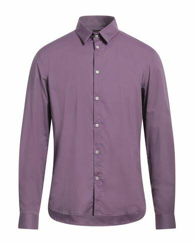 Officina 36 Man Shirt Purple Cotton, Elastane Cover