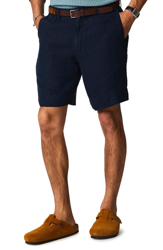 Billy Reid Moore Linen Shorts in Carbon Blue Cover