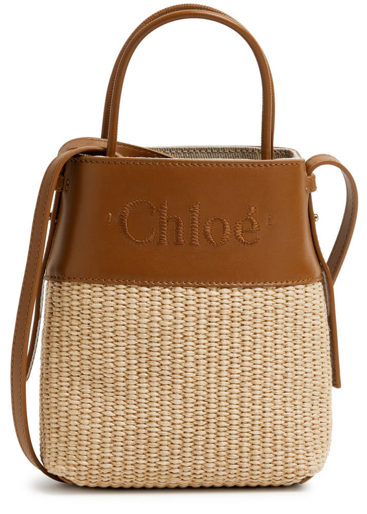 Chloe Sense Micro Raffia and Leather Tote - Caramel Cover