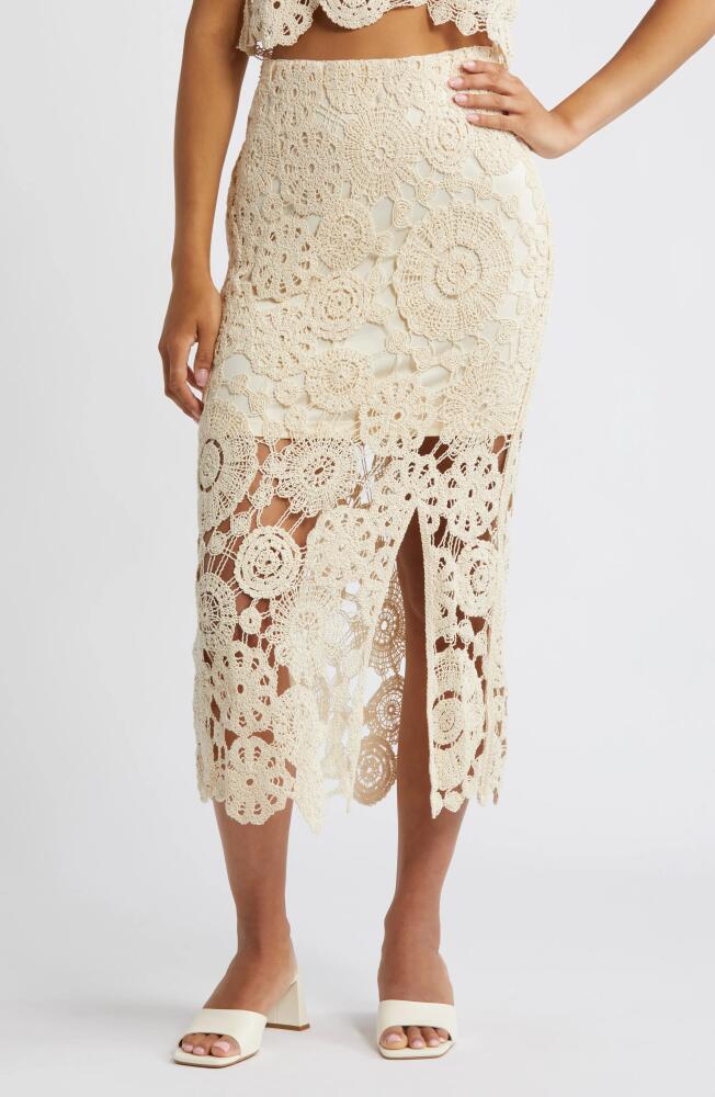 VERO MODA Lili High Waist Crochet Skirt in Sand Dollar Cover