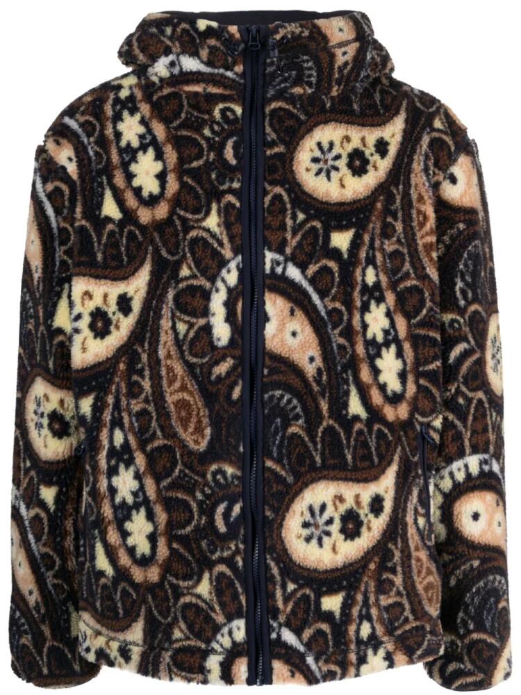 Drôle De Monsieur paisley-print faux-shearling jacket - Blue Cover