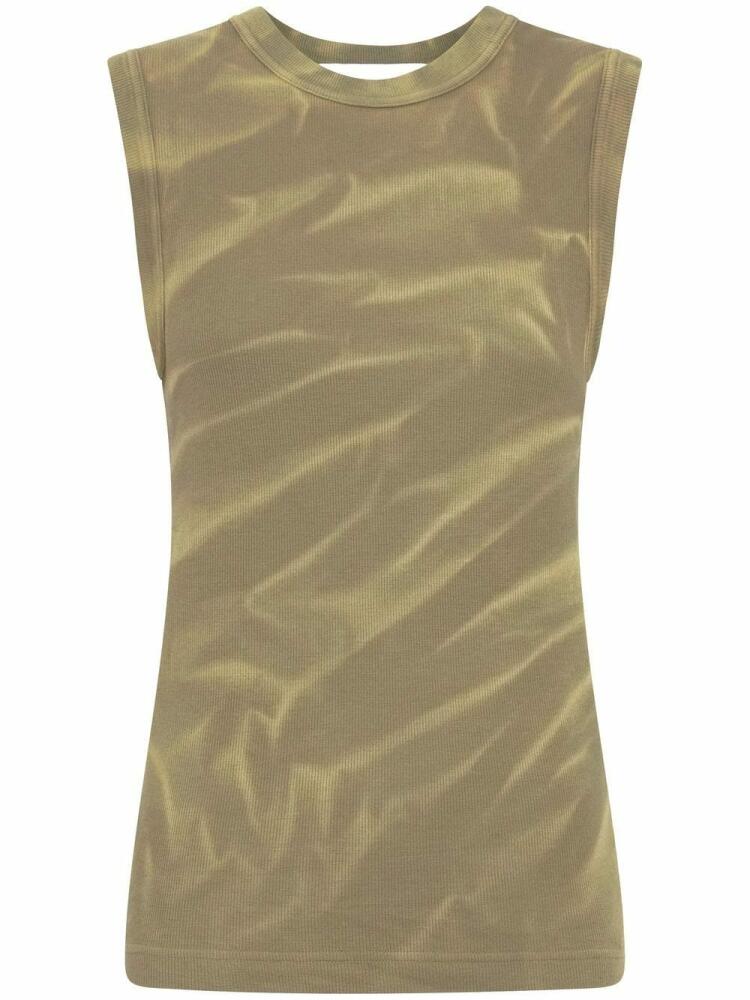 Dion Lee Sunfade crinkle-print tank top - Green Cover