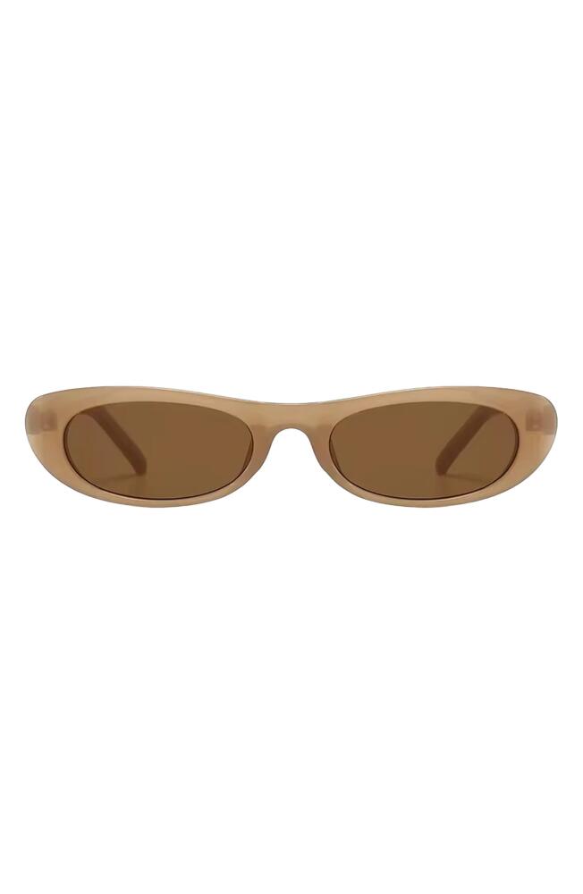 Fifth & Ninth Nina 68mm Polarized Oversize Oval Sunglasses in Transparent Tan Cover