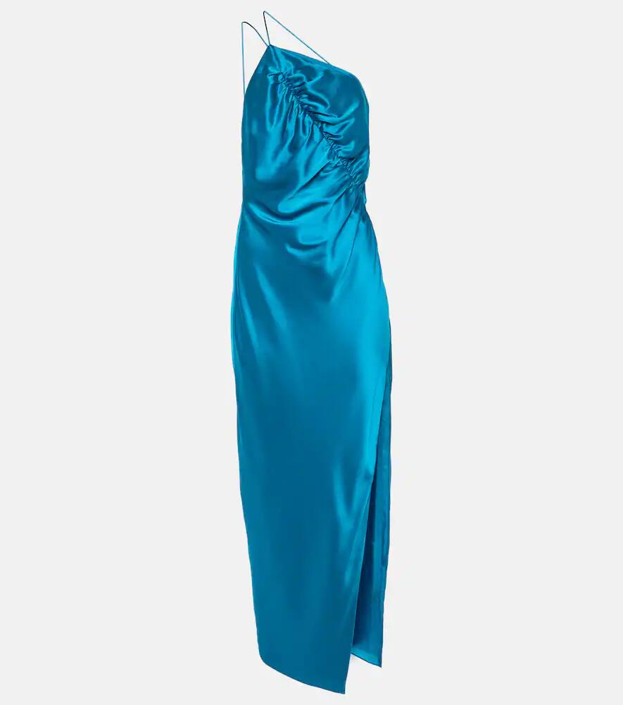 The Sei One-shoulder silk satin midi dress Cover