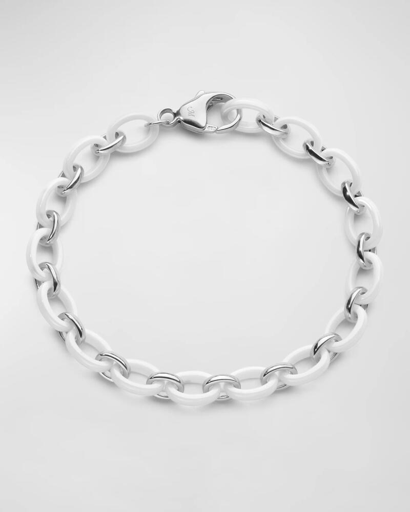 Monica Rich Kosann Sterling Silver Audrey Link Bracelet with Alternating Ceramic Links Cover