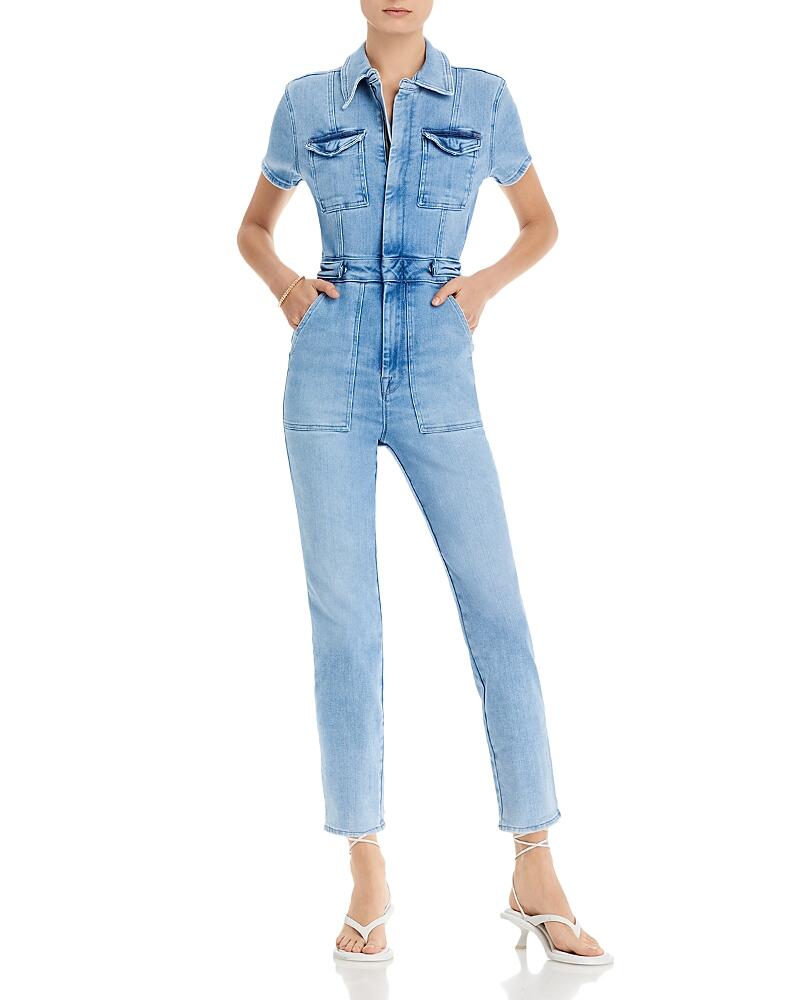 Good American Fit For Success Denim Straight Leg Jumpsuit Cover