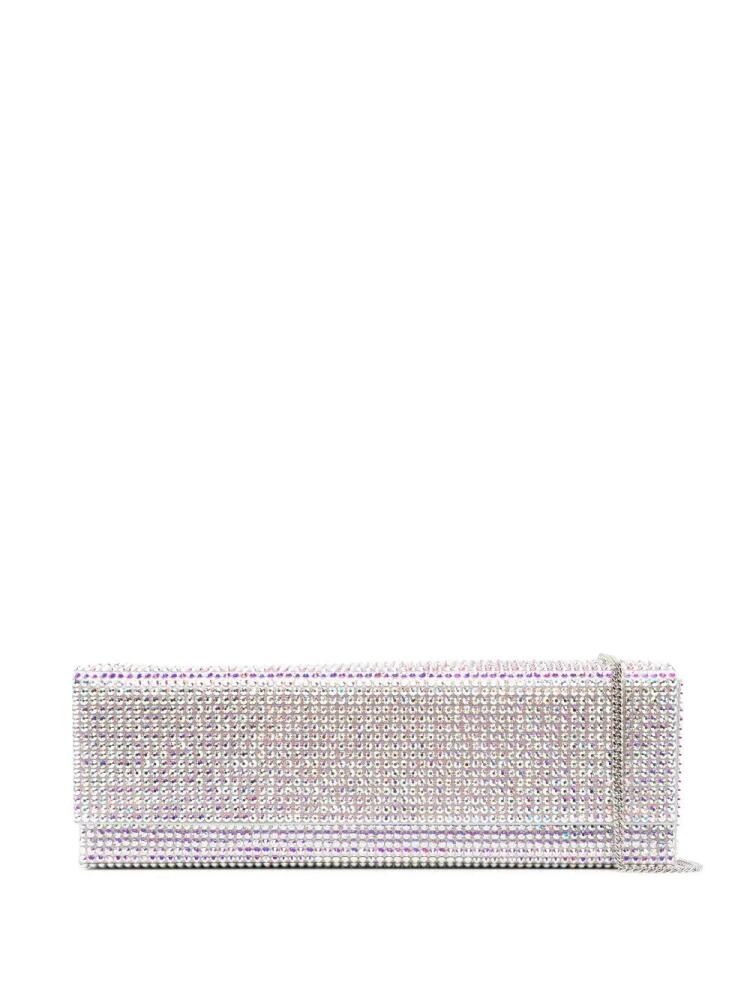 Amina Muaddi Paloma crystal-embellished clutch - Silver Cover