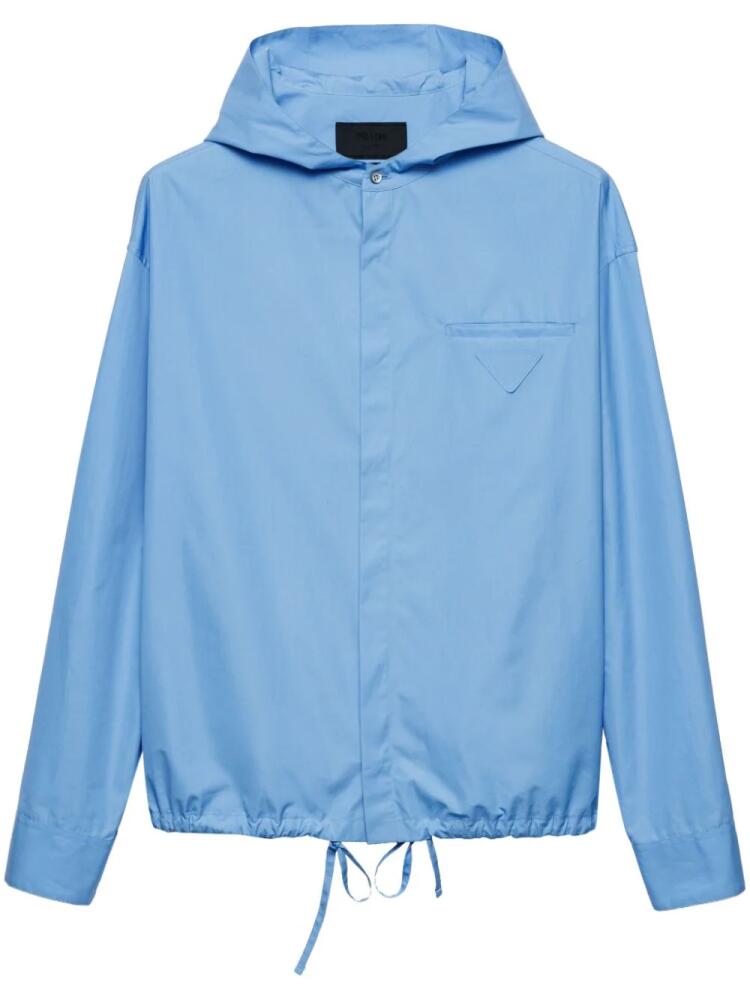 Prada hooded cotton shirt - Blue Cover