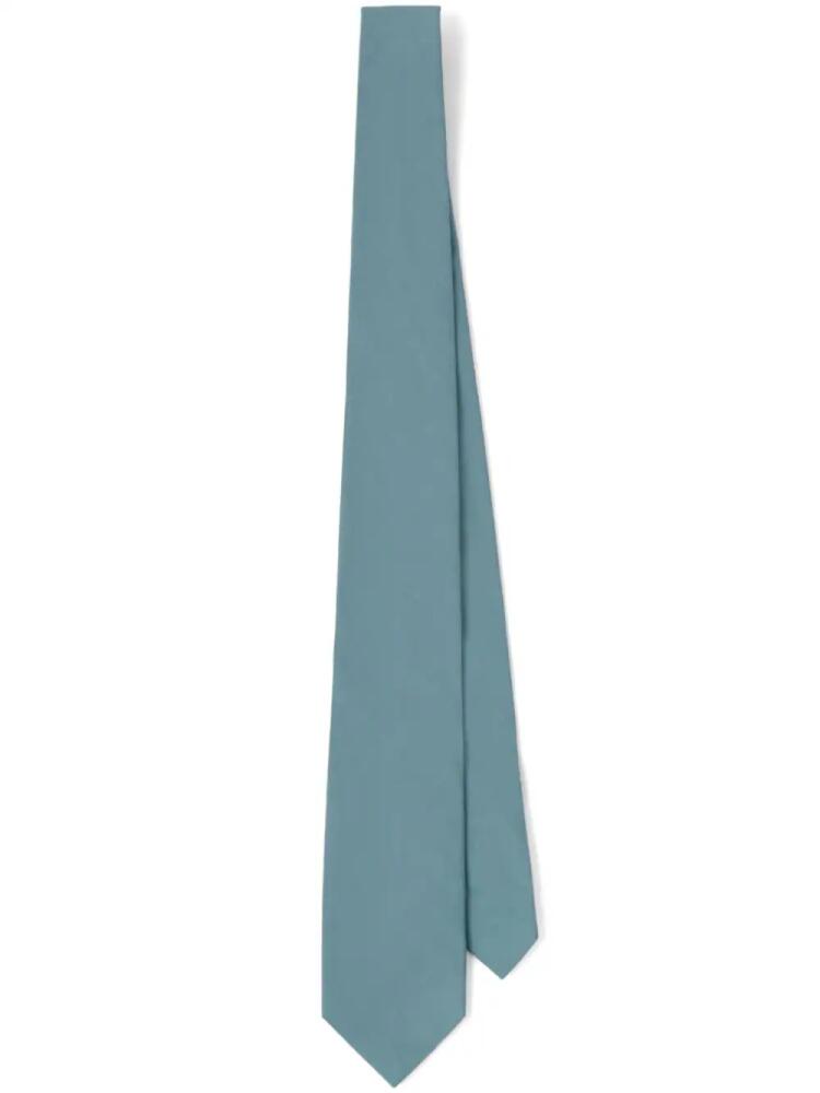 Prada pointed cotton tie - Blue Cover