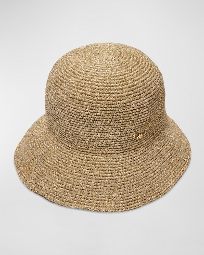 Lele Sadoughi Metallic Raffia Large Brim Hat Cover