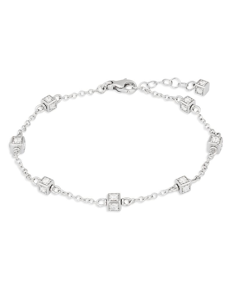 Miseno Jewelry 18K White Gold Faro Diamond Cube Station Bracelet Cover