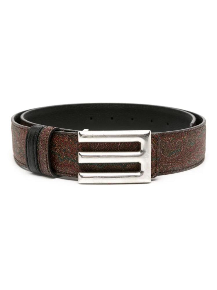 ETRO paisley-print leather belt - Brown Cover