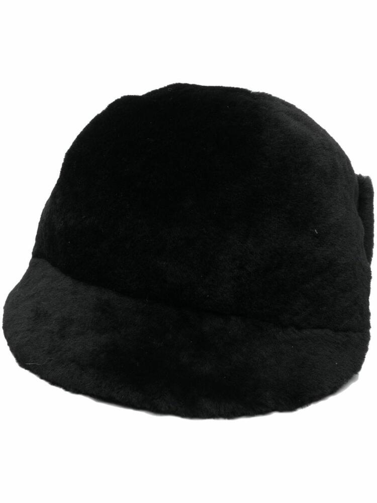 Liska drawstring-fastening shearling cap - Black Cover