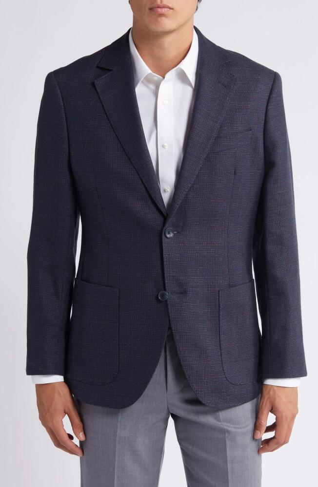 Nordstrom Wool & Linen Mélange Sport Coat in Navy Dizione Weave Cover