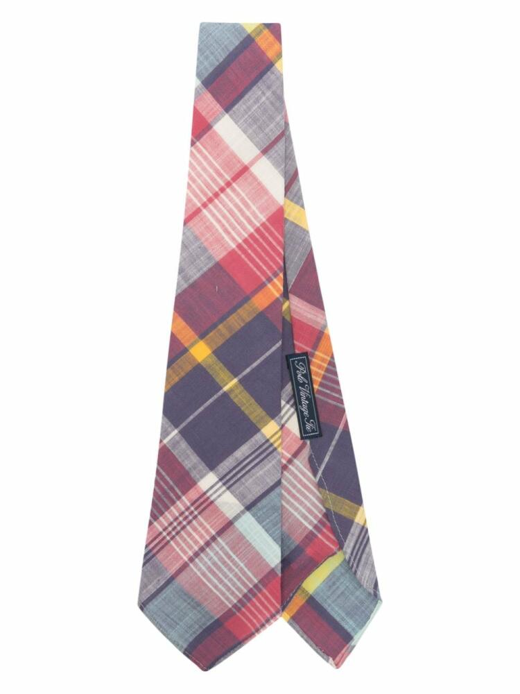 Polo Ralph Lauren plaid-pattern cotton tie - Pink Cover