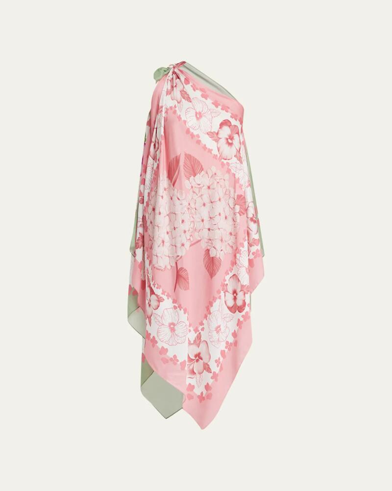 Verandah Hydrangea-Print Multiway Scarf Blouse Dress Cover