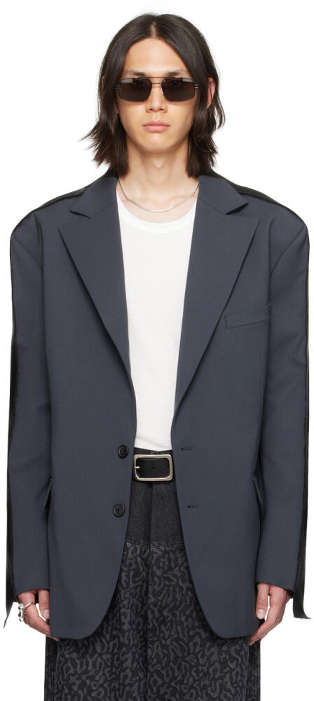 LU'U DAN Gray Oversized Blazer Cover