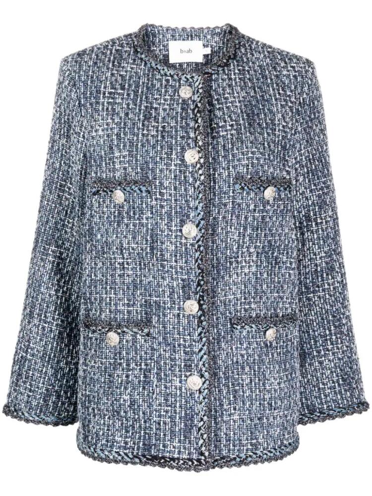 b+ab single-breasted tweed jacket - Blue Cover