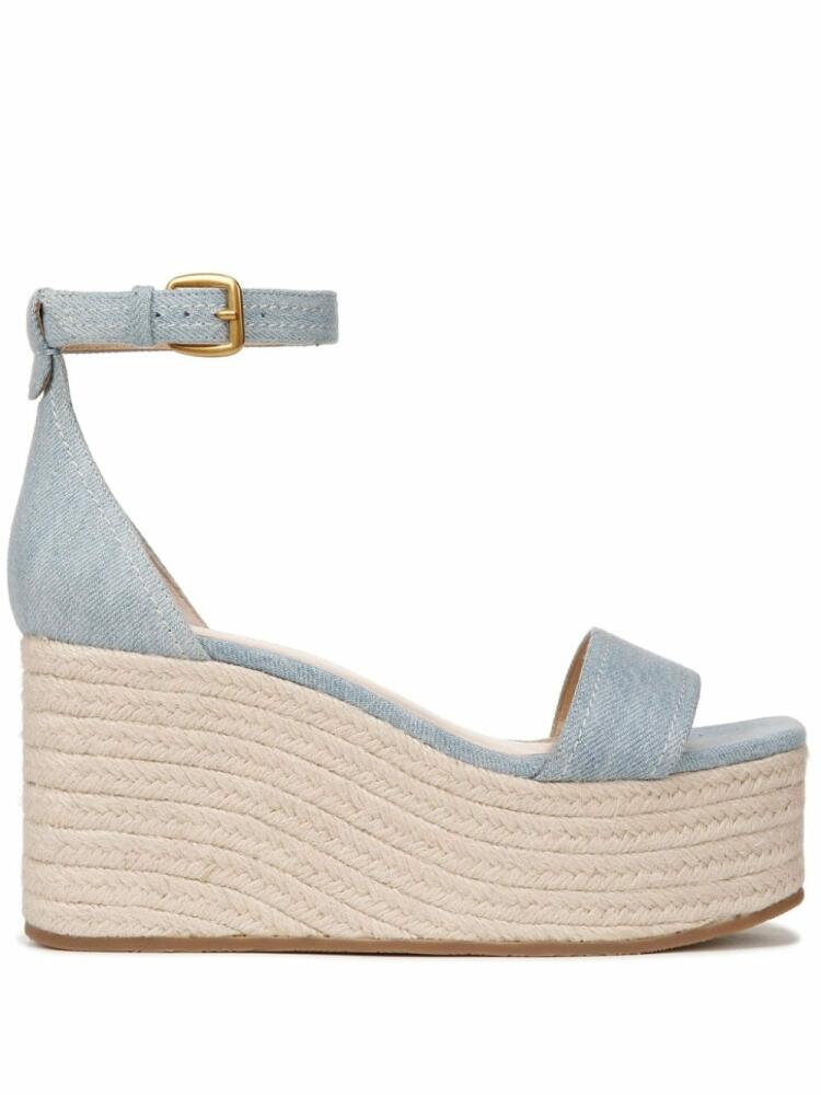 Veronica Beard Gienne 89mm denim wedge sandals - Blue Cover