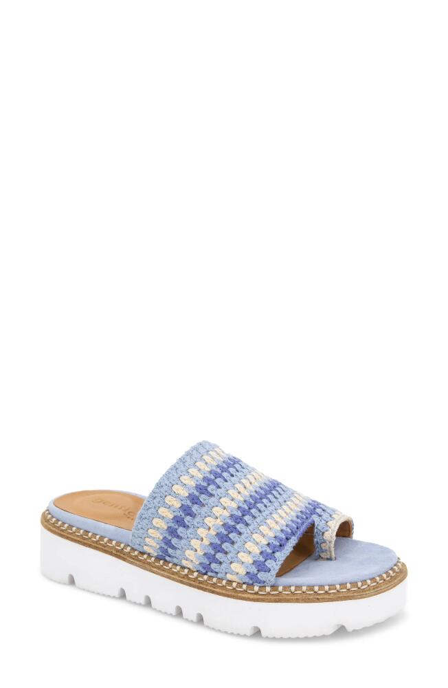 GENTLE SOULS BY KENNETH COLE Lavern Platform Slide Sandal in Blue Multi Fabric Cover