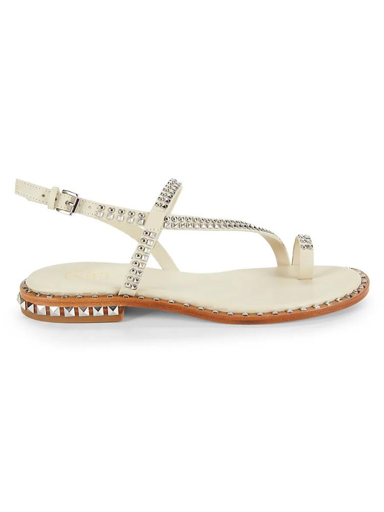 Ash Women's Embellished Leather Flat Sandals - White Cover