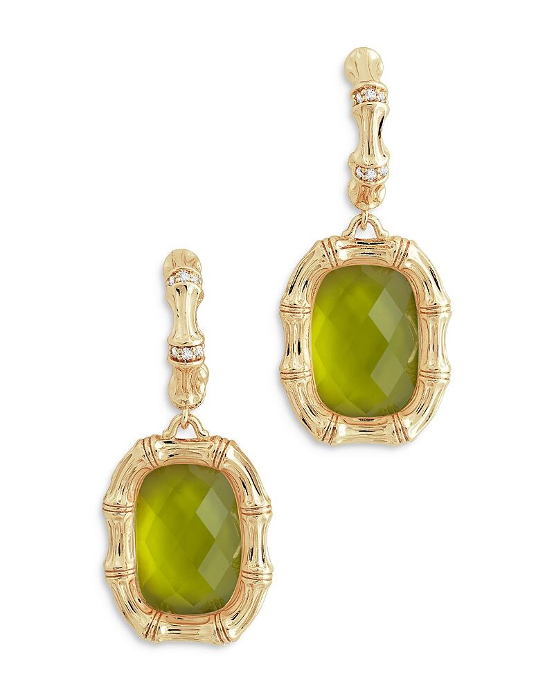 Anabel Aram Bamboo Stone Drop Earrings in 18K Gold Plated Cover