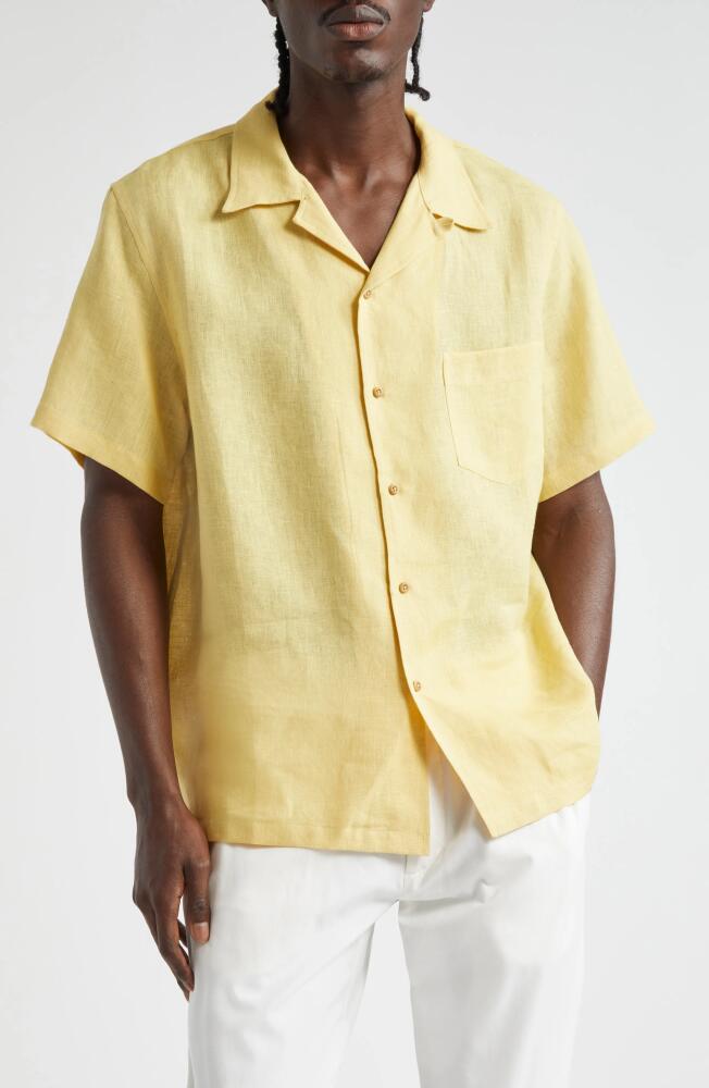 De Bonne Facture Linen Camp Shirt in Pomegranate Yellow Cover