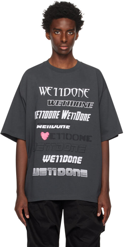 We11done Gray Printed T-Shirt Cover