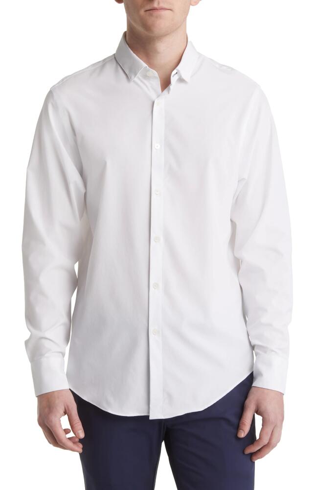 Mizzen+Main Leeward Solid No-Tuck Stretch Performance Button-Up Shirt in White Solid Cover