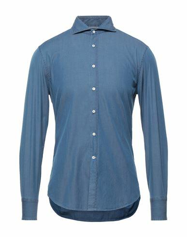 Brunello Cucinelli Man Shirt Blue Cotton Cover