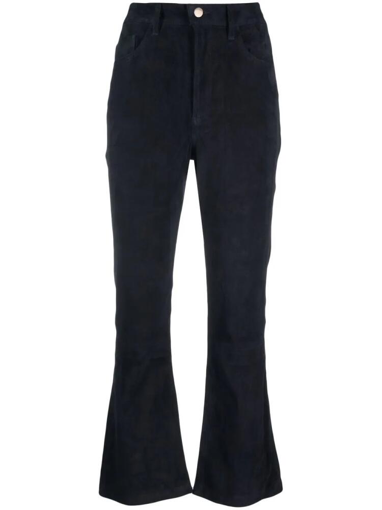 PAULA flared suede trousers - Blue Cover