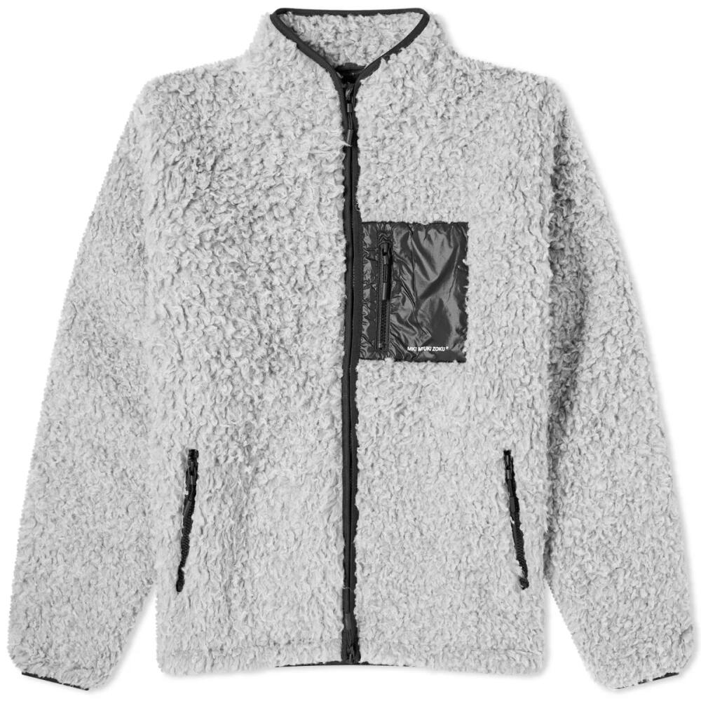 MKI Men's Fur Fleece Track Jacket in Grey Cover