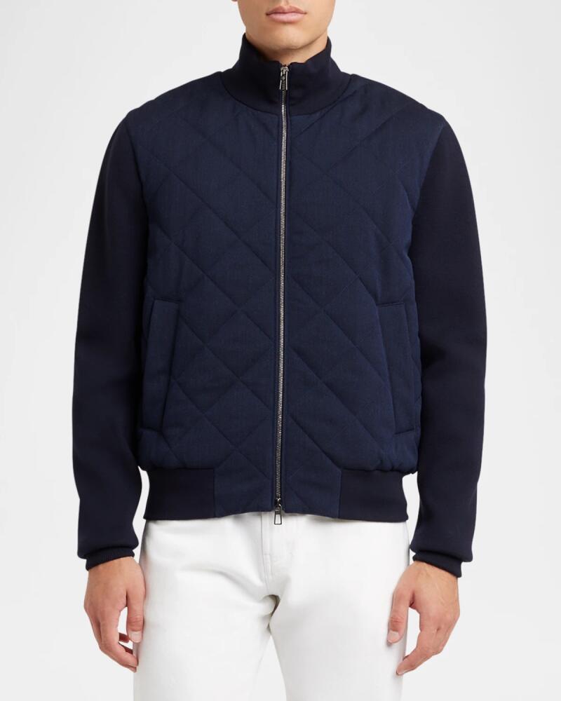 Loro Piana Men's Meleto Quilted Wool Bomber Jacket Cover