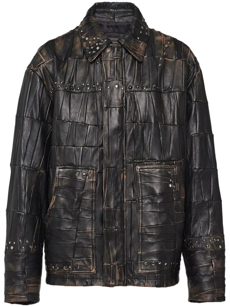 Prada studded leather jacket - Black Cover