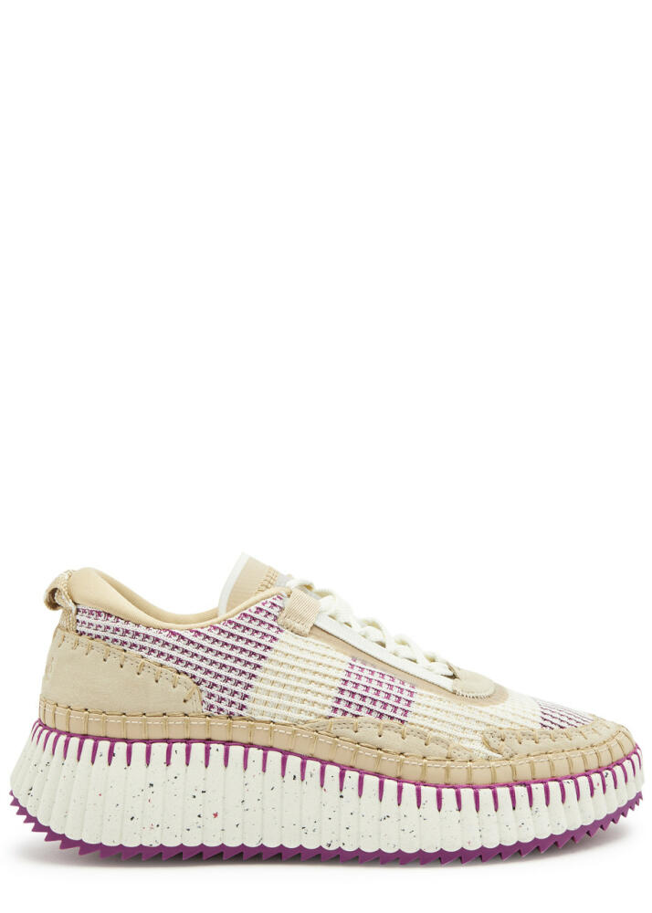 Chloe Nama Panelled Recycled Mesh Sneakers - Purple Cover