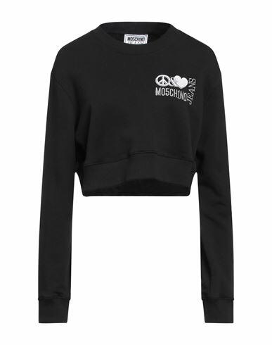 Moschino Jeans Woman Sweatshirt Black Cotton Cover