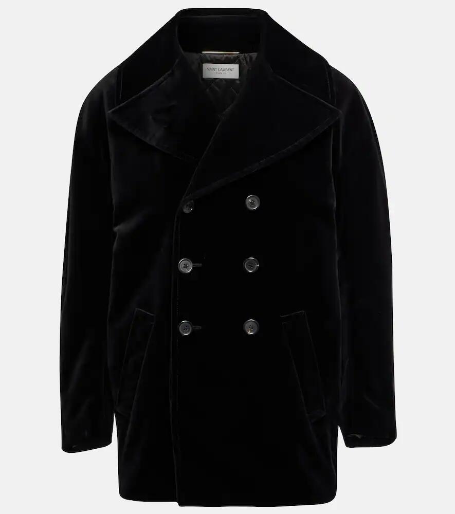 Saint Laurent Double-breasted velvet jacket Cover