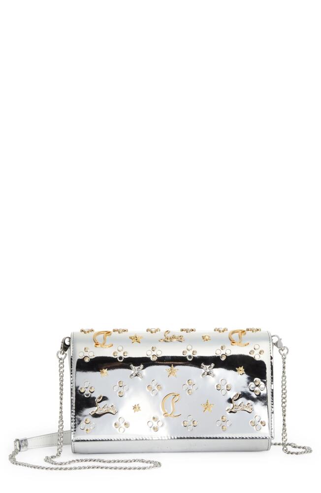 Christian Louboutin Paloma Giddy Loubinthesky Metallic Leather Wallet on a Chain in M944 Silver/Multi Cover