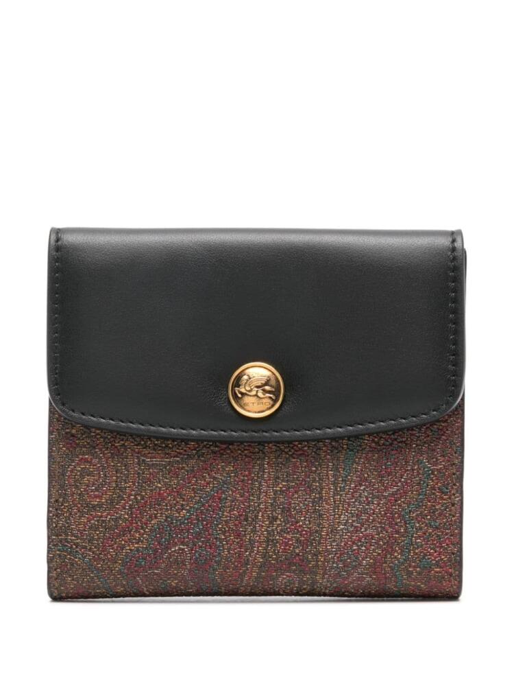 ETRO paisley textured leather wallet - Black Cover