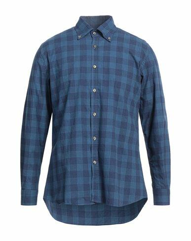 Messagerie Man Shirt Slate blue Cotton Cover