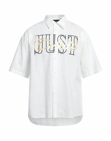 Just Cavalli Man Shirt White Cotton Cover